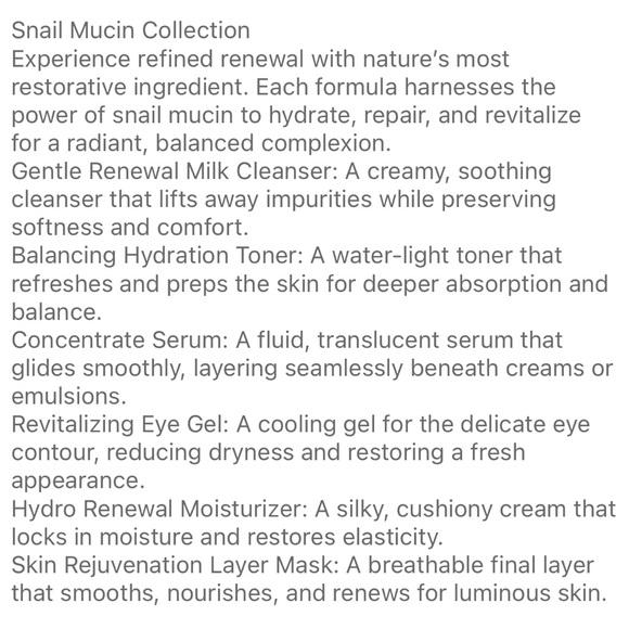 Luxury Skin Care Set - Snail Mucin Firming Renewal Collection - Picture 2 of 5